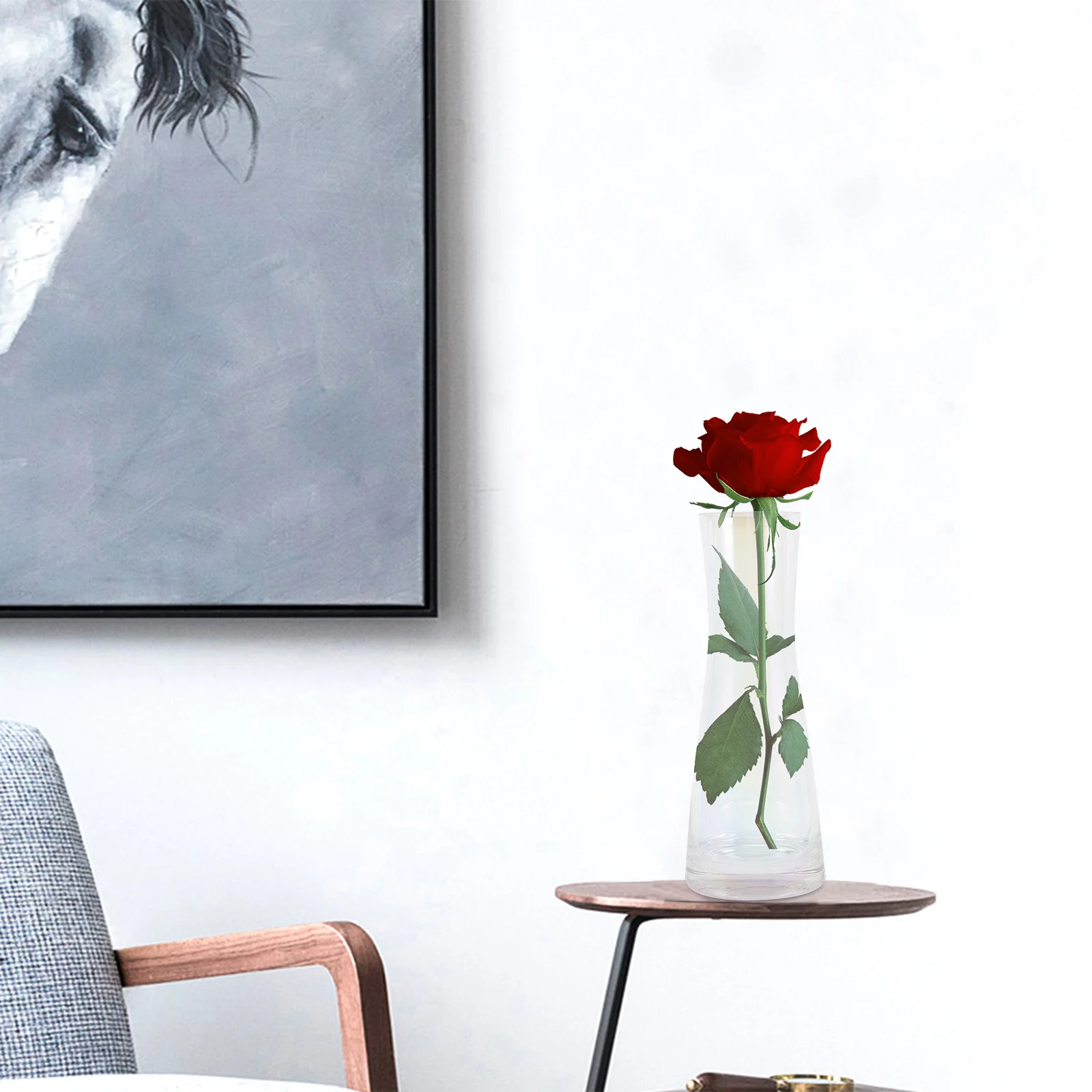 

Small Waist Glass Vase Clear Tall Electroplated Decorative Flower Vase Table Centerpiece Wedding Home Decoration