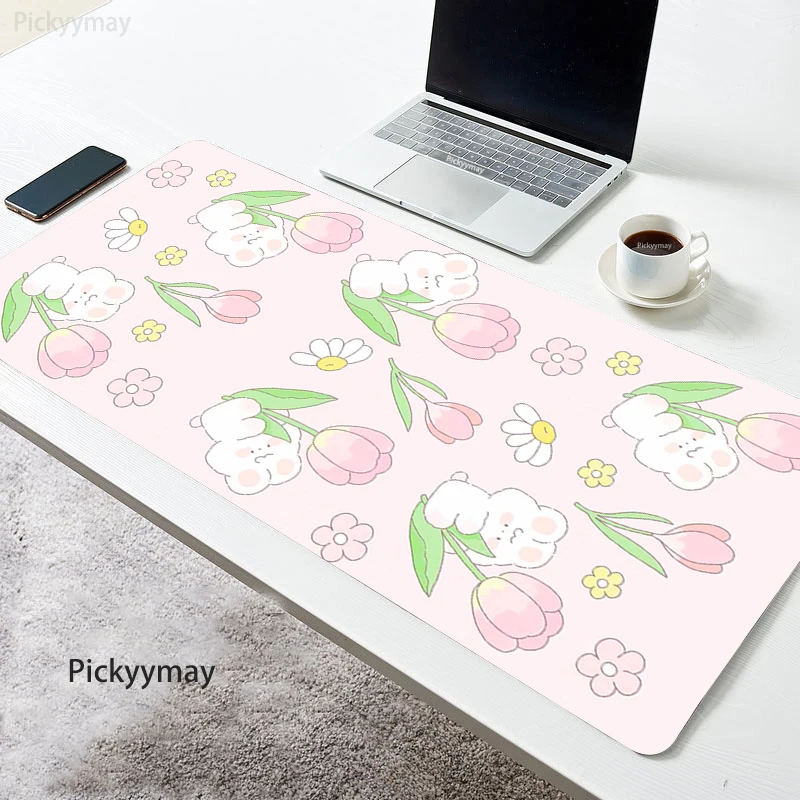 

Милый большой коврик для мыши Kawaii Bunny Mausepad 900x400 компьютерный Настольный коврик офисный коврик для мыши розовый резиновый коврик для мыши