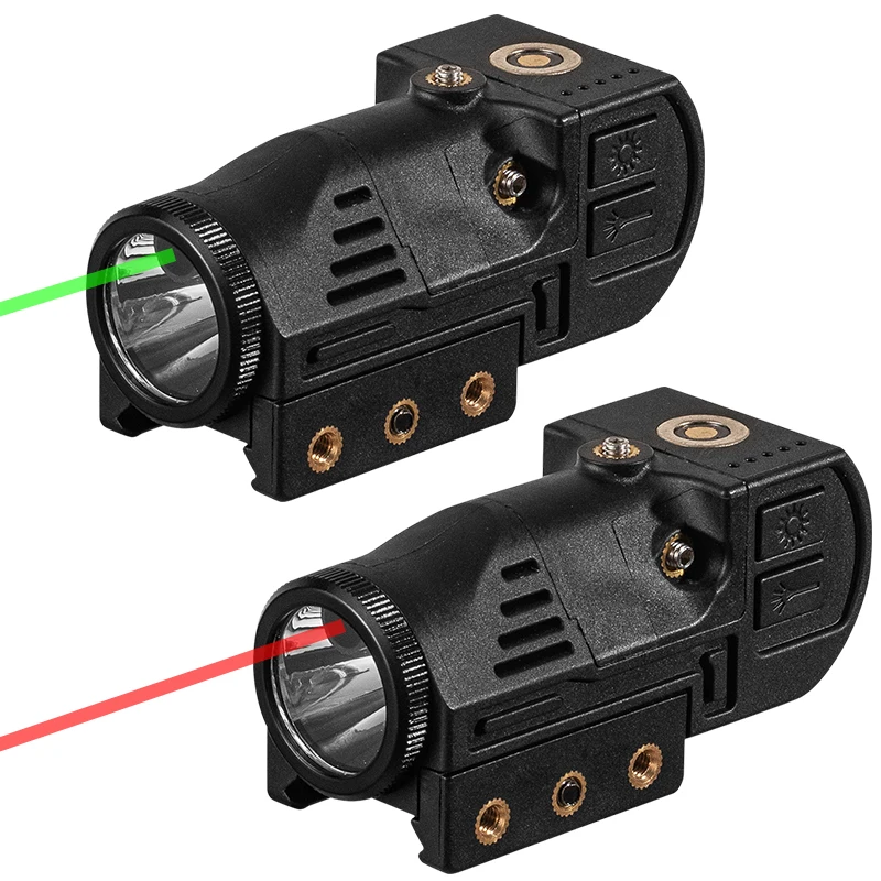 

Tactical Weapon Gun Light Laser Flashlight Combo Combat 500 Lumens Flash Light Pistol Light with Laser for Handgun Rifle Shotgun