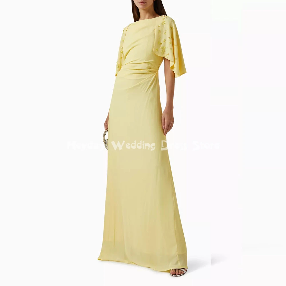 

Heyday женские прямые вечерние платья с круглым вырезом и бисером, со складками, элегантные платья без рукавов с шалью длиной до пола, 2025