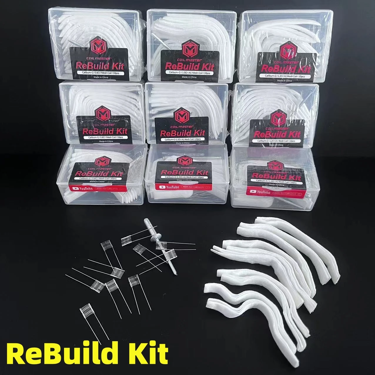 

5/2/1 Box Coil Hand Tools Ohm 0.8/1.0/1.2 DIY Tools Cotton Rebuild Kit for A1 Mesh Coil Head