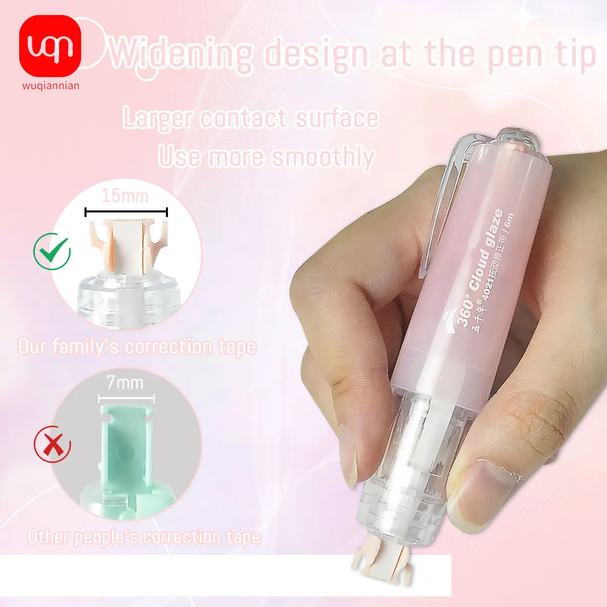 Retractable Correction Tape,Press‑type White Out Tape Macaron Pastel Color,Core Correction Tapes For School Office Stationery