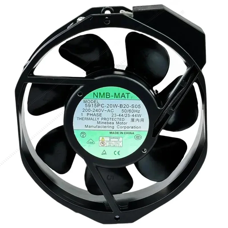 

W 5915PC-20W-B20-S05 Cooling 200-240V AC 23/44W 50/60Hz 172X150X38Mm, Metal High Temperature Resistant Fan Enclosure Power