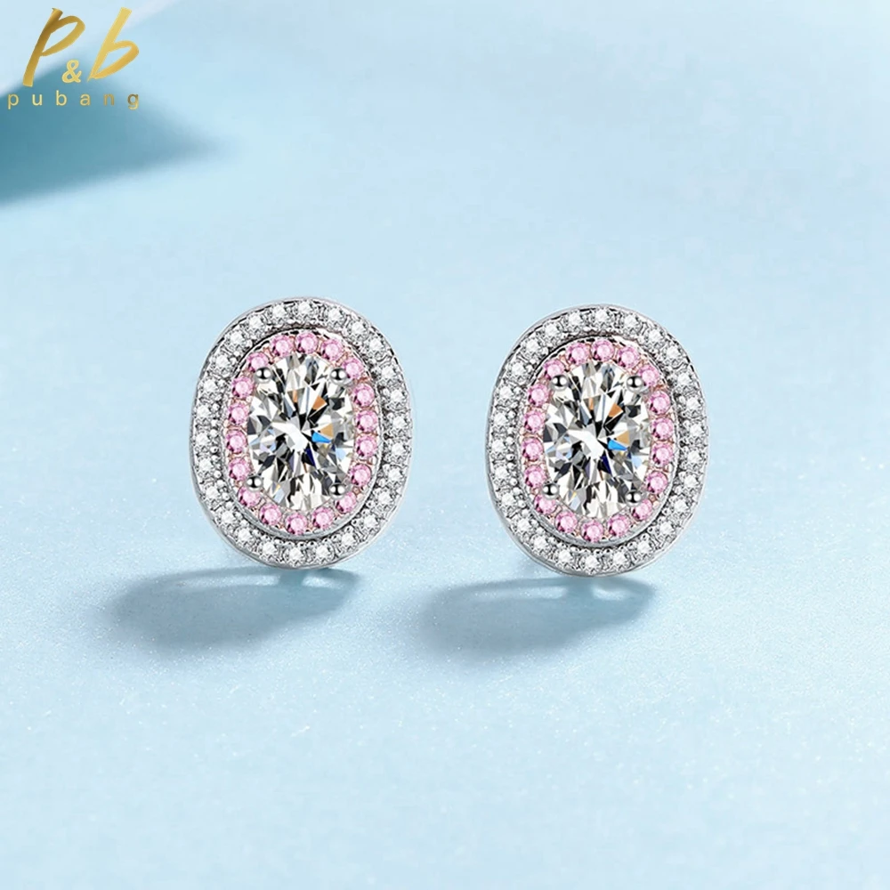 

PuBang Fine Jewelry 925 Sterling Silver 1CT Moissanite Diamond Stud Earrings for Women Anniversary Engagement Gift Free Shipping