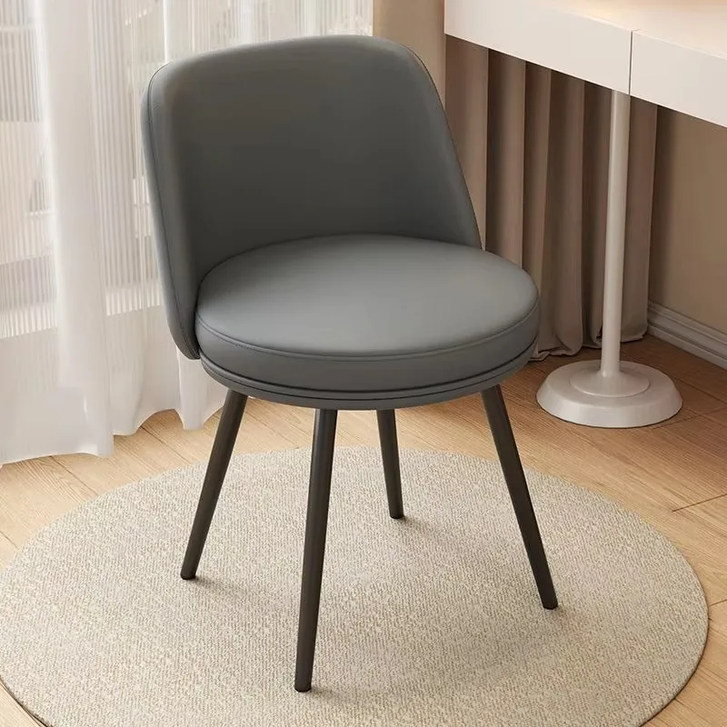 Makeup Stool Light Luxury Bedroom Vanity Stool Simple Modern Small Apartment Makeup Stools Small Backrest Makeup Chair Ottomans