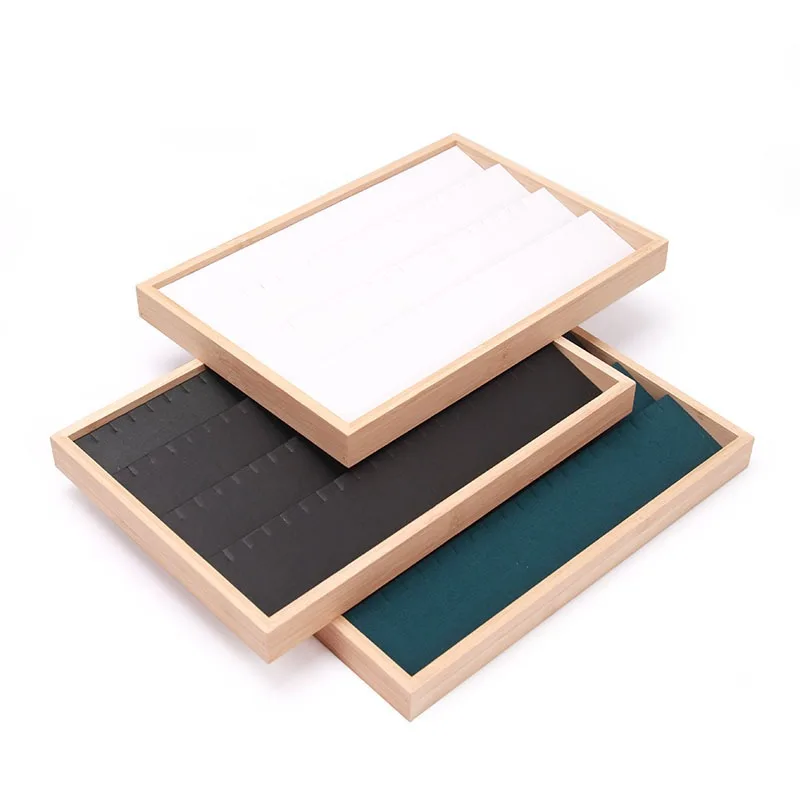 Fashion Wood Earrings Display Tray Pendant Earring Bracelet Necklace Storage Rack Holder Jewelry Organizer Counter Showcase Prop