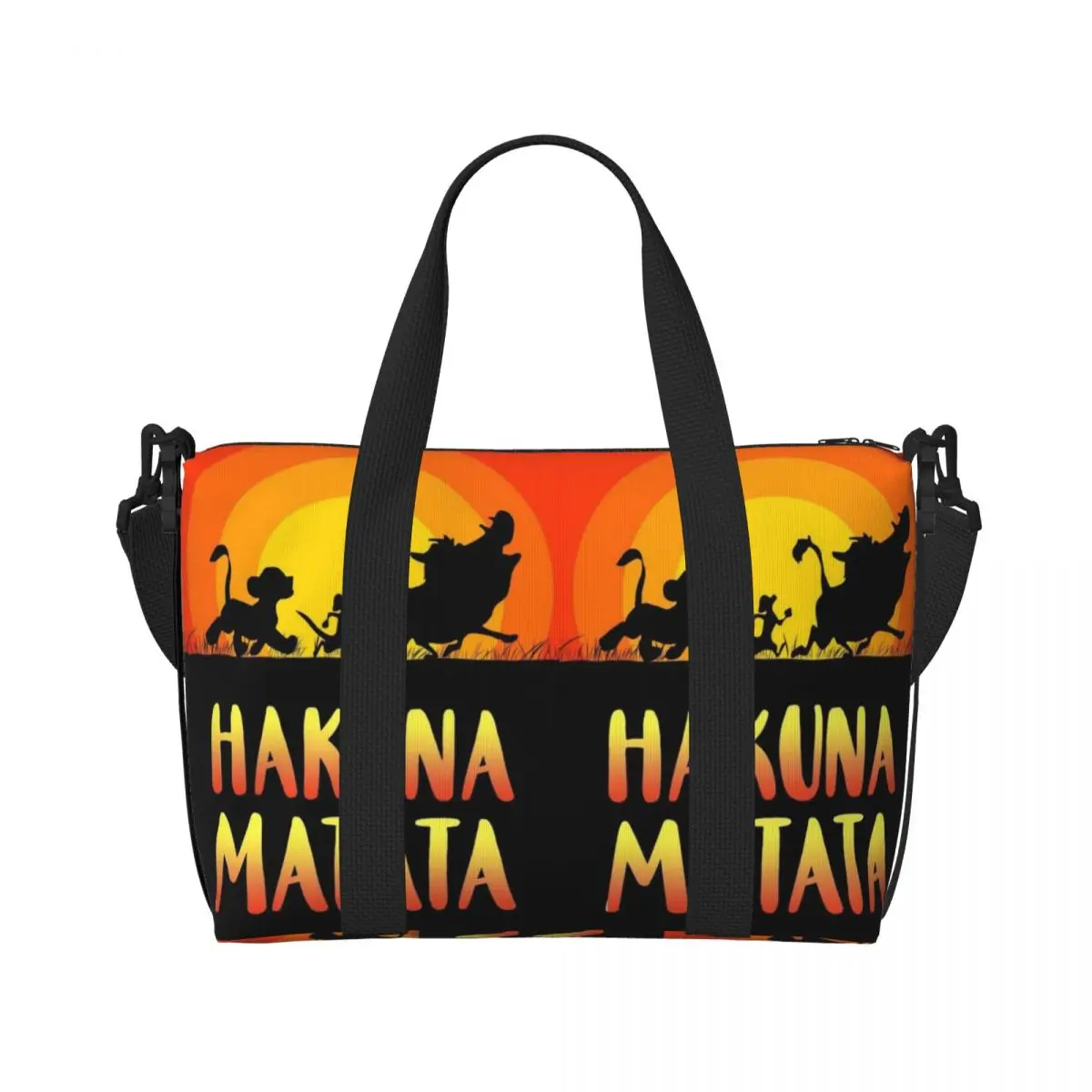 Custom Large The Lion King Tote Bag for Women Hakuna Matata Shopping Shoulder Gym Beach Travel Bag