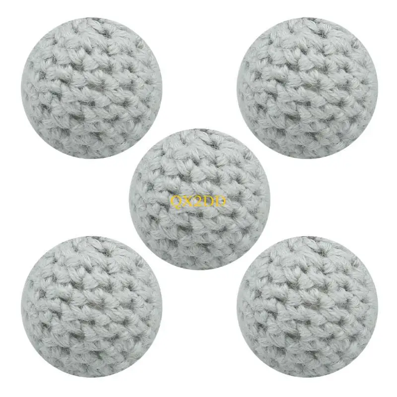 QX2D 5pcs حبات الكروشيه الملونة لمصلب مقطع المفتاح زخارف القلادة القلادة 16 مم حبات الحرف الحرف الملونة