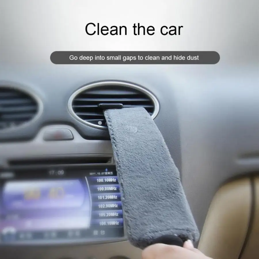 1 Pcs Flexible Car Detailing Brush Auto Air Outlet Coral Fleece Cleaning Brush Car Interior Dust Removal Tool Car Wash Brush