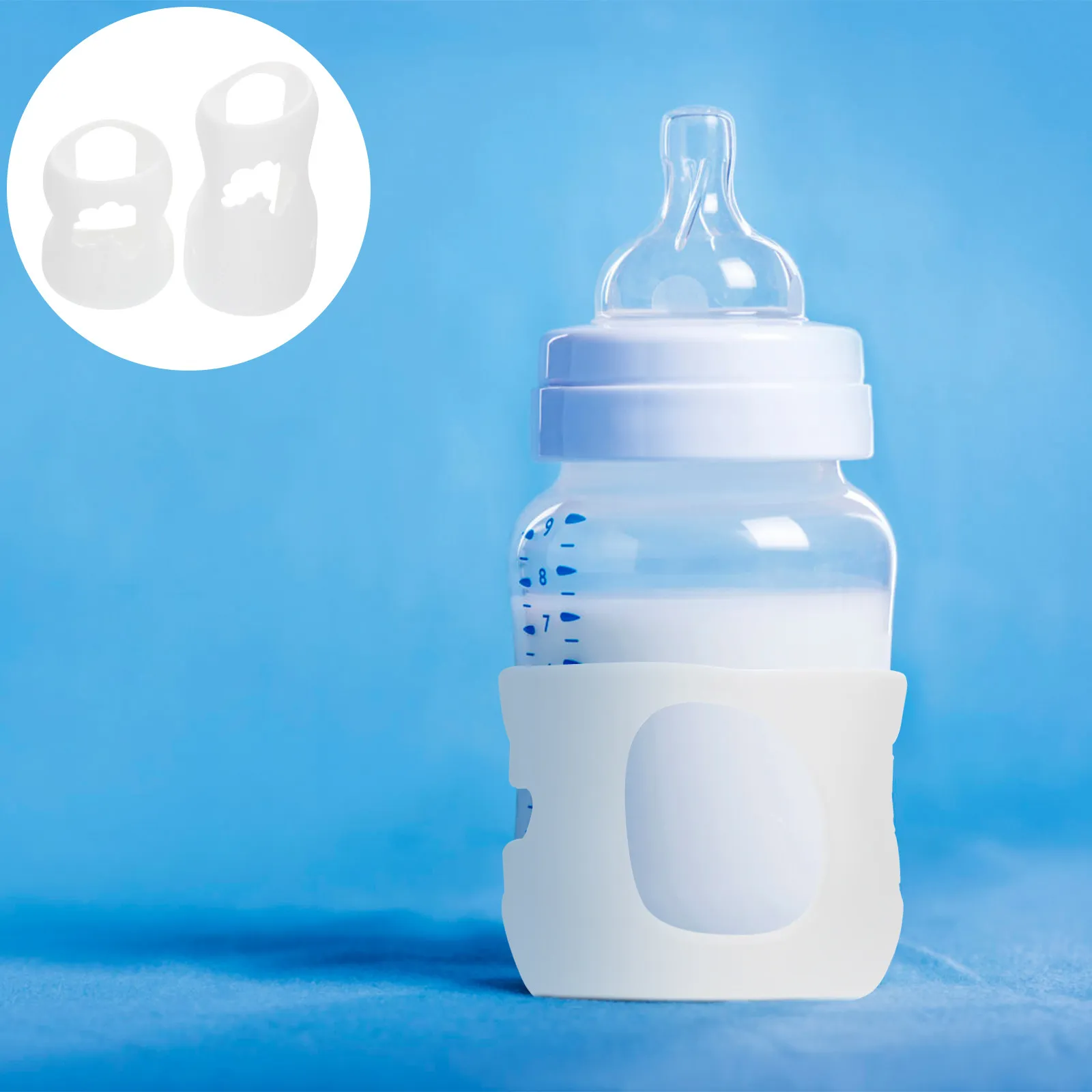 

2Pcs Baby Bottle Sleeve Protective Cover Shock Absorbing Fall Protection for Glass Bottles Lightweight Portable Nursing Bottle