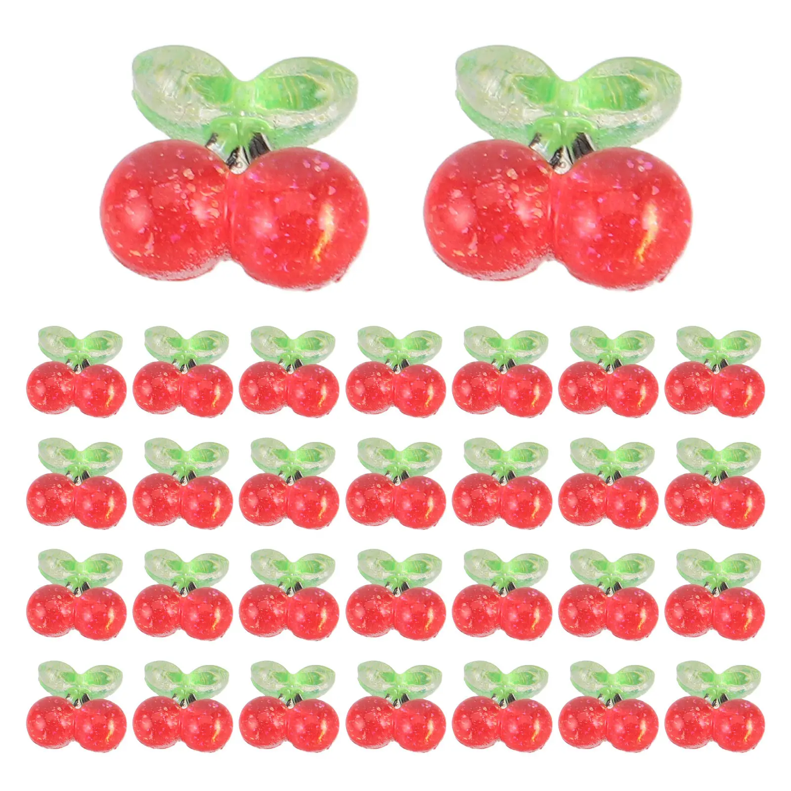 

400 шт. 3D-украшений для ногтей из смолы: миниатюрные вишни и фрукты Kawaii с плоским основанием для декора ногтей, DIY маникюра и аксессуаров для украшений
