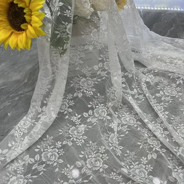 

Black White Spandex Elastic Fabric,Bottom Shirt Pajamas Comfortable Lace.DIY Clothing Home Furnishings Curtain Fabric Lace