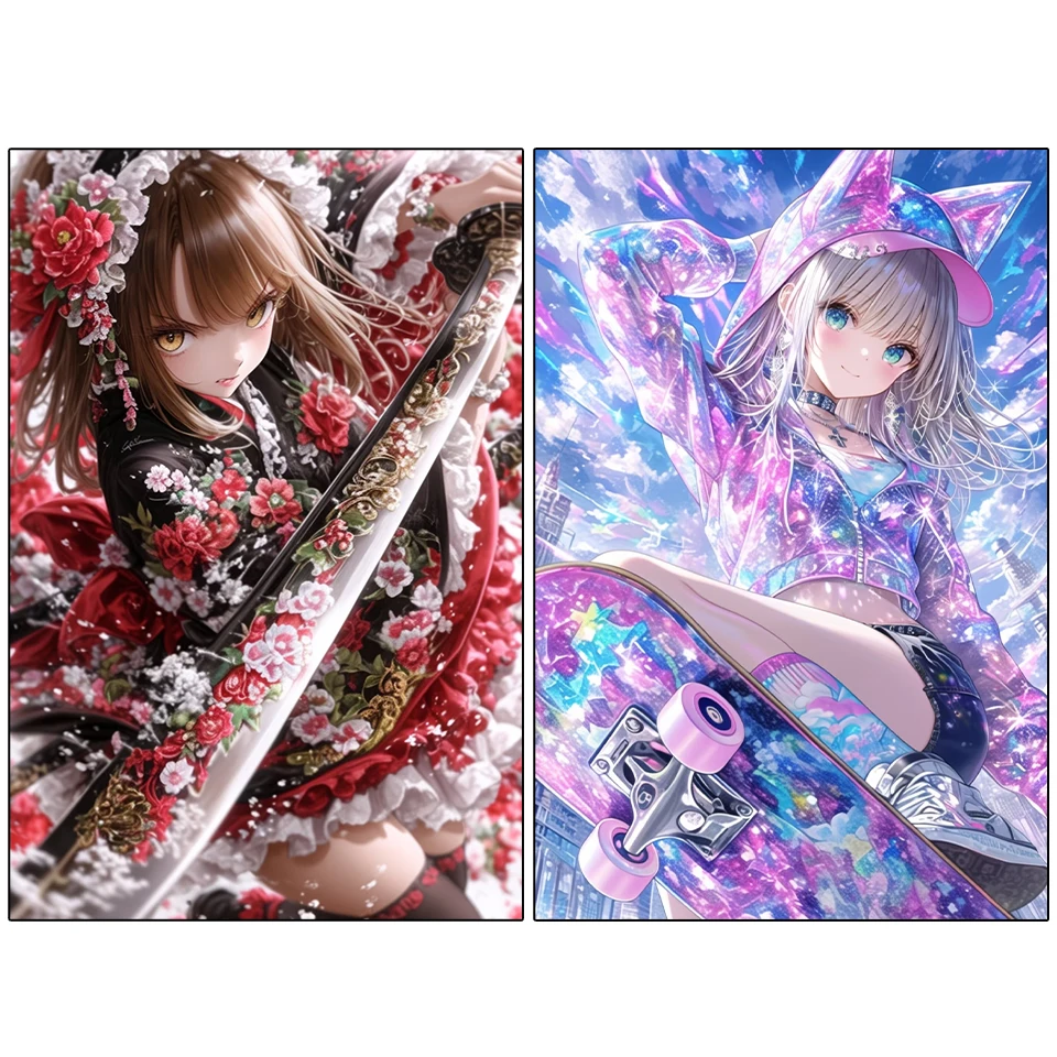 

Diamond Painting 2025 Cartoon Girl Flower Picture Full Diamond Mosaic 5d Cross Embroidery Rhinestone Set Home Decoration Gift