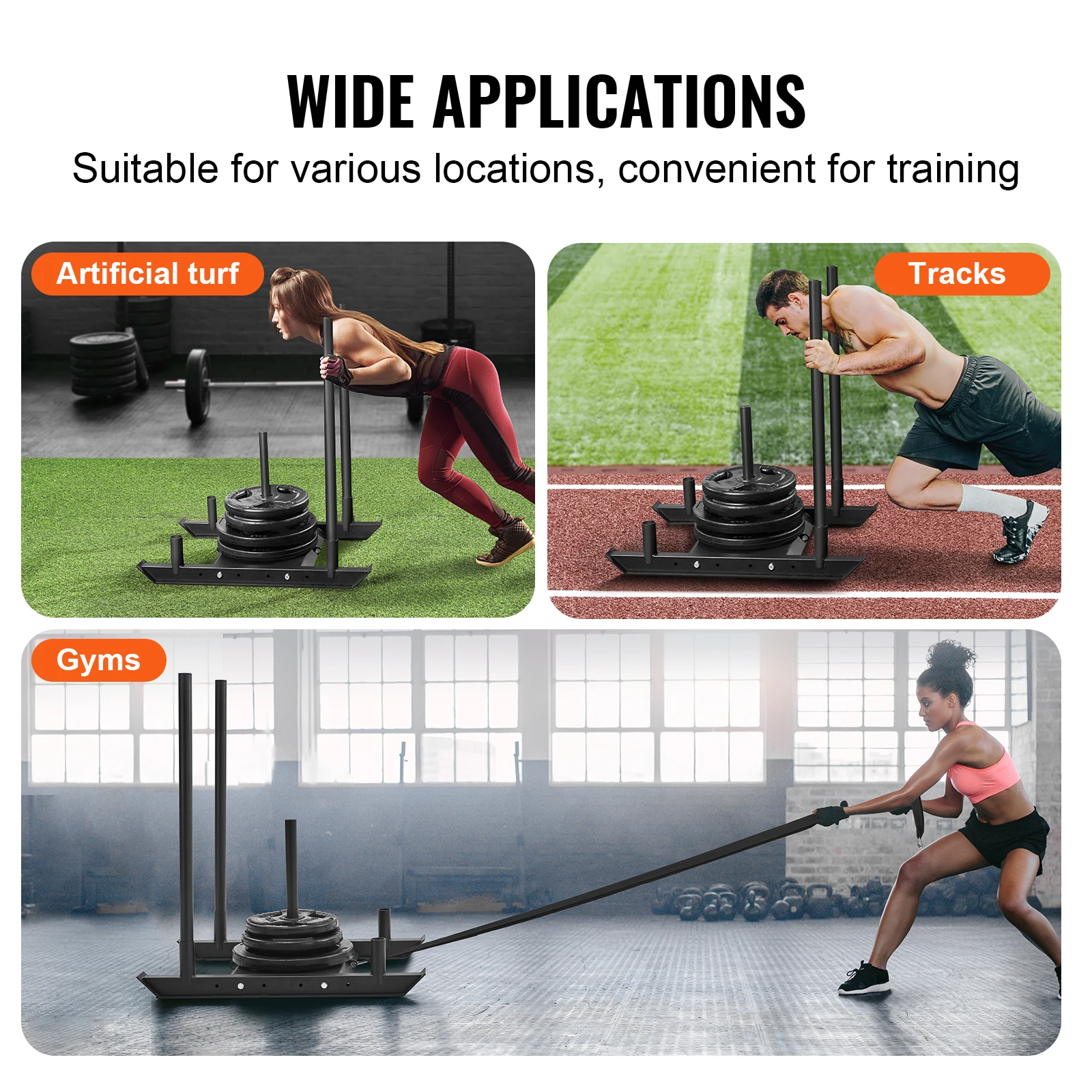 VEVOR Weight Training Sled Pull Push Power Sled Fitness Strength Resistance Training Workout Equipment for Athletic Exercise