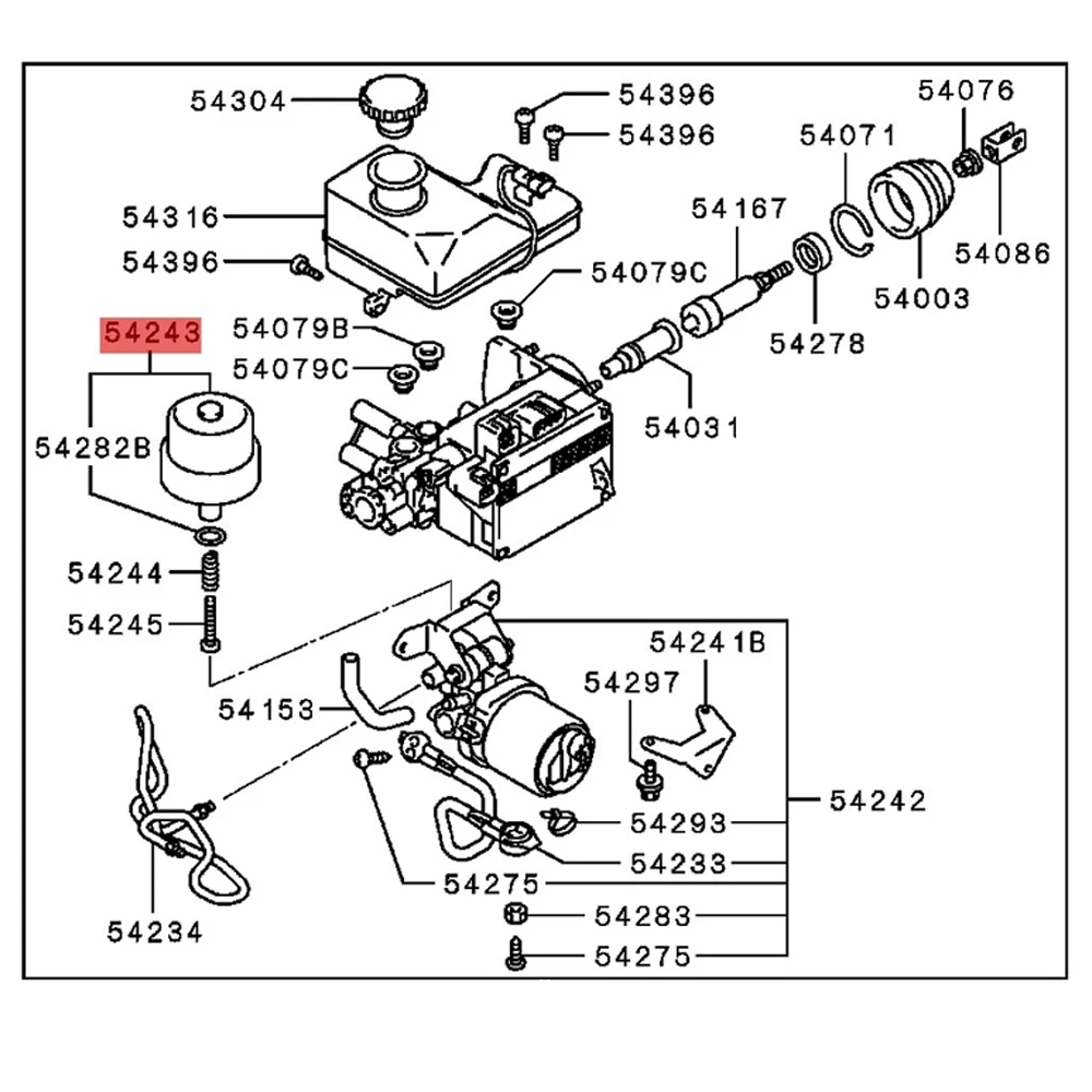 OEM 4630A012 Brake Booster Accumulator For Mitsubishi Montero 2001 2002 2003 2004-2006 Brake Master Cylinder Accumulator