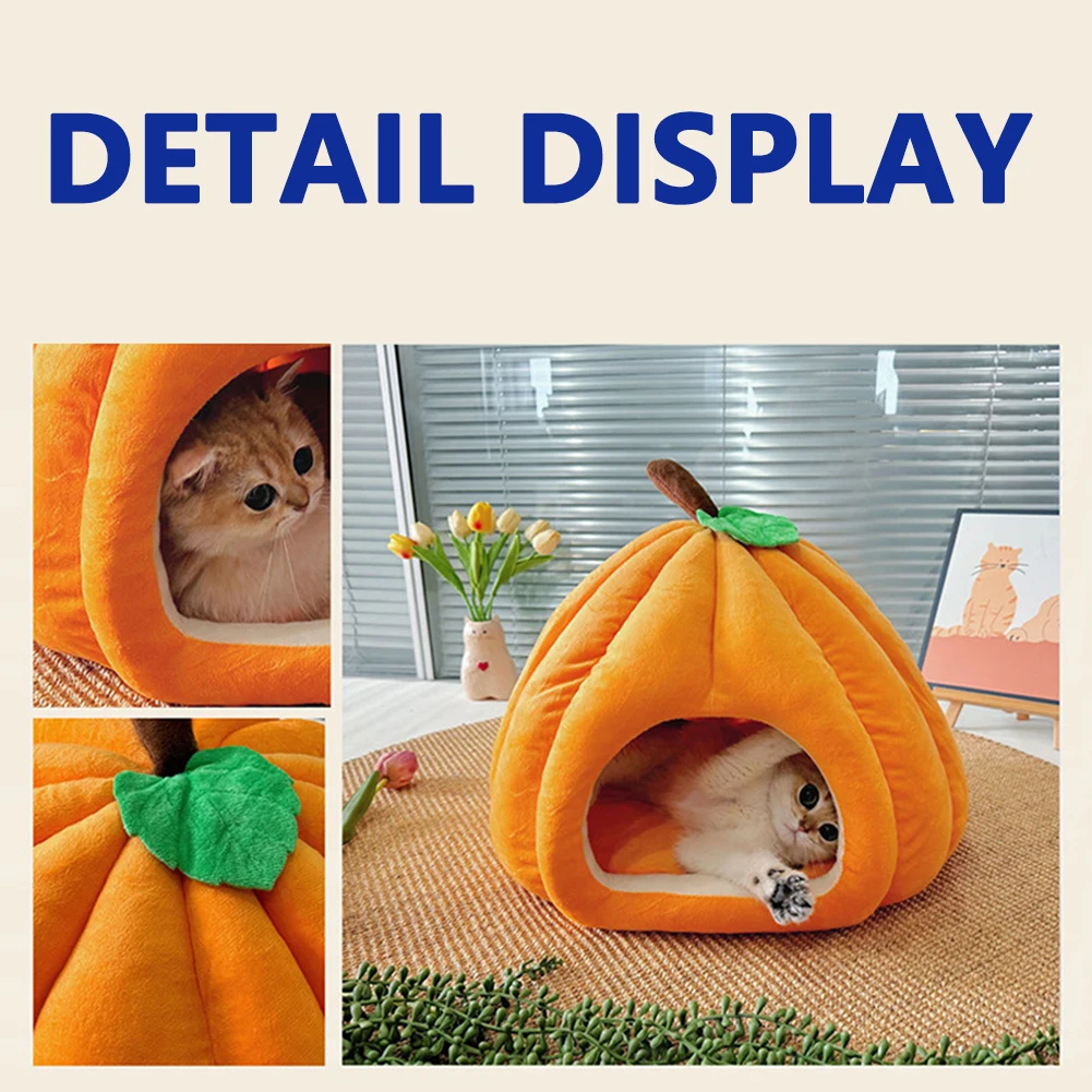 Halloween Small Cat Bed For Indoor Cats Warm Winter Cat Sleeping House Waterproof Portable Portable Dog House For Indoor Outdoor - view 3