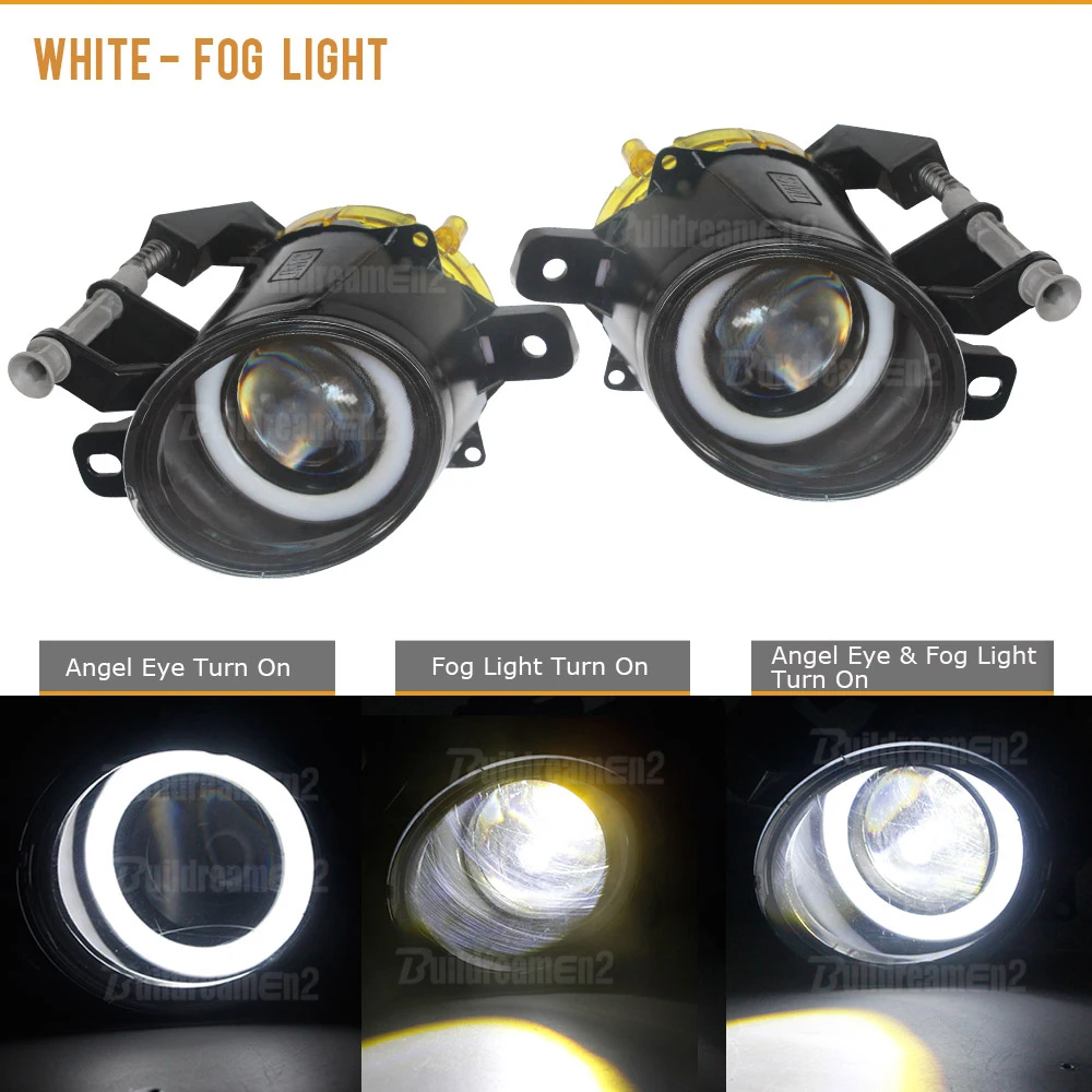 30W H10 COB Fog Light + Angel Eye DRL For Saturn Astra 2008 2009 Car Front Bumper LED Fog Daytime Running Lamp 2 Pieces