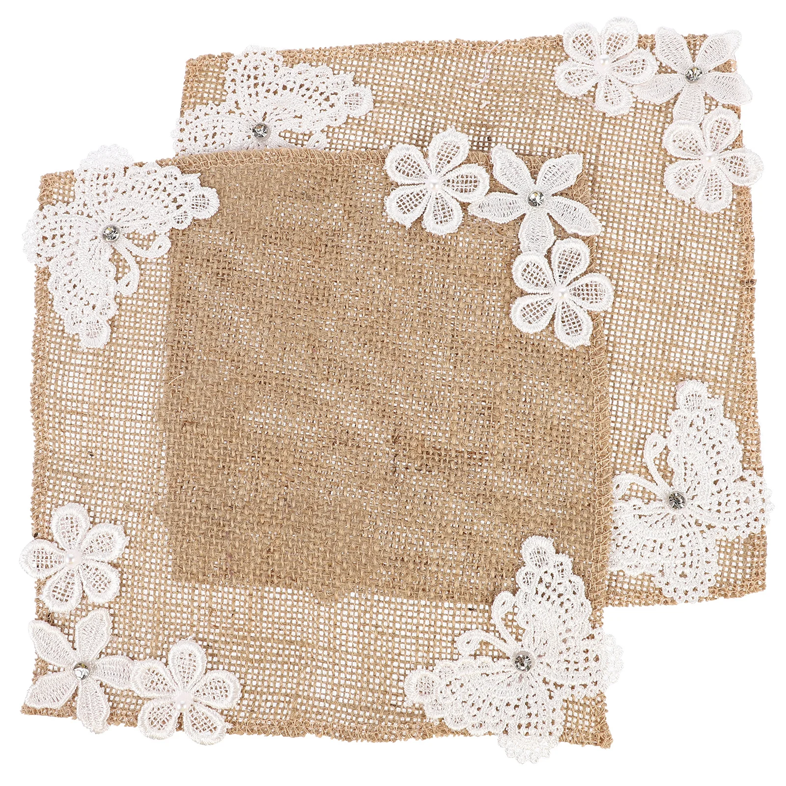 2 قطعة مفرش طاولة طعام من الكتان مفرش طاولة ممتاز مقاوم للحرارة ديكور قابل لإعادة الاستخدام لولائم الزفاف وعطلة المنزل #2