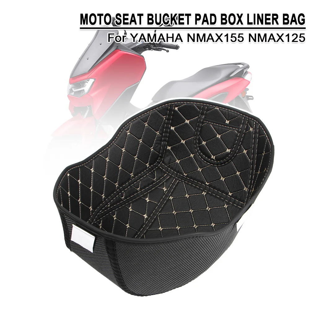 Motorcycle Seat Bucket Storage Box For Yamaha NMAX155 NMAX125 NMAX 155 125 2020-2023 2024 Rear Trunk Cargo Liner Pad Protector