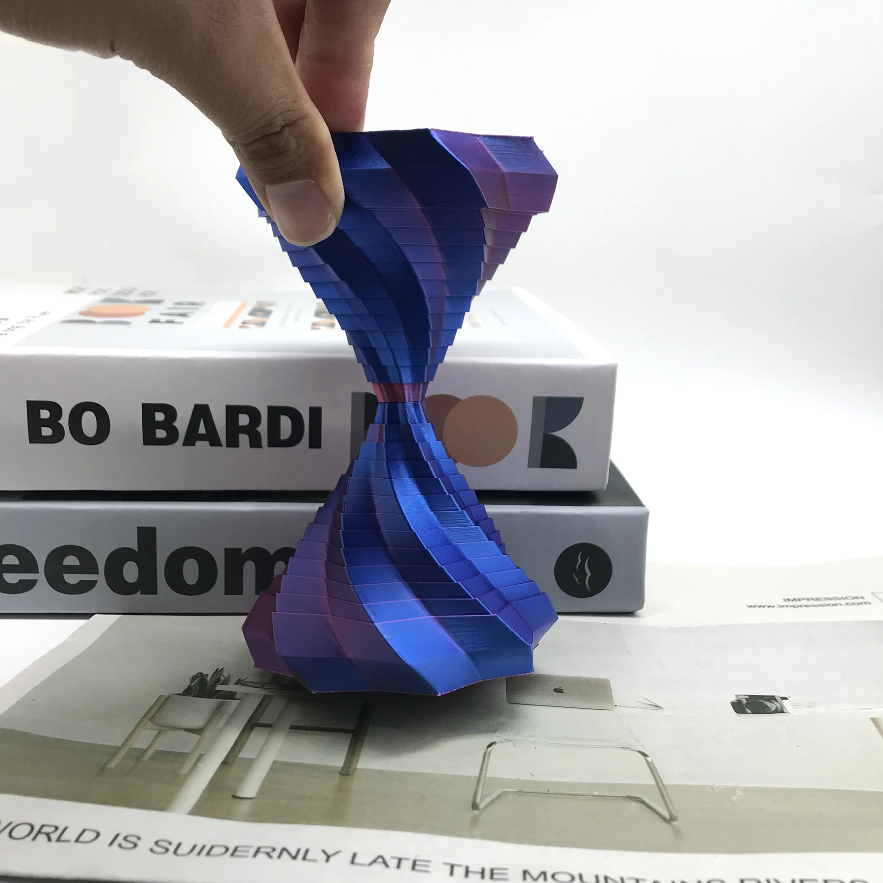 edc-3d-プリントスパイラルタワーおもちゃ二層式ニンジンハンドルストレス解消回転可能楽しいおもちゃ