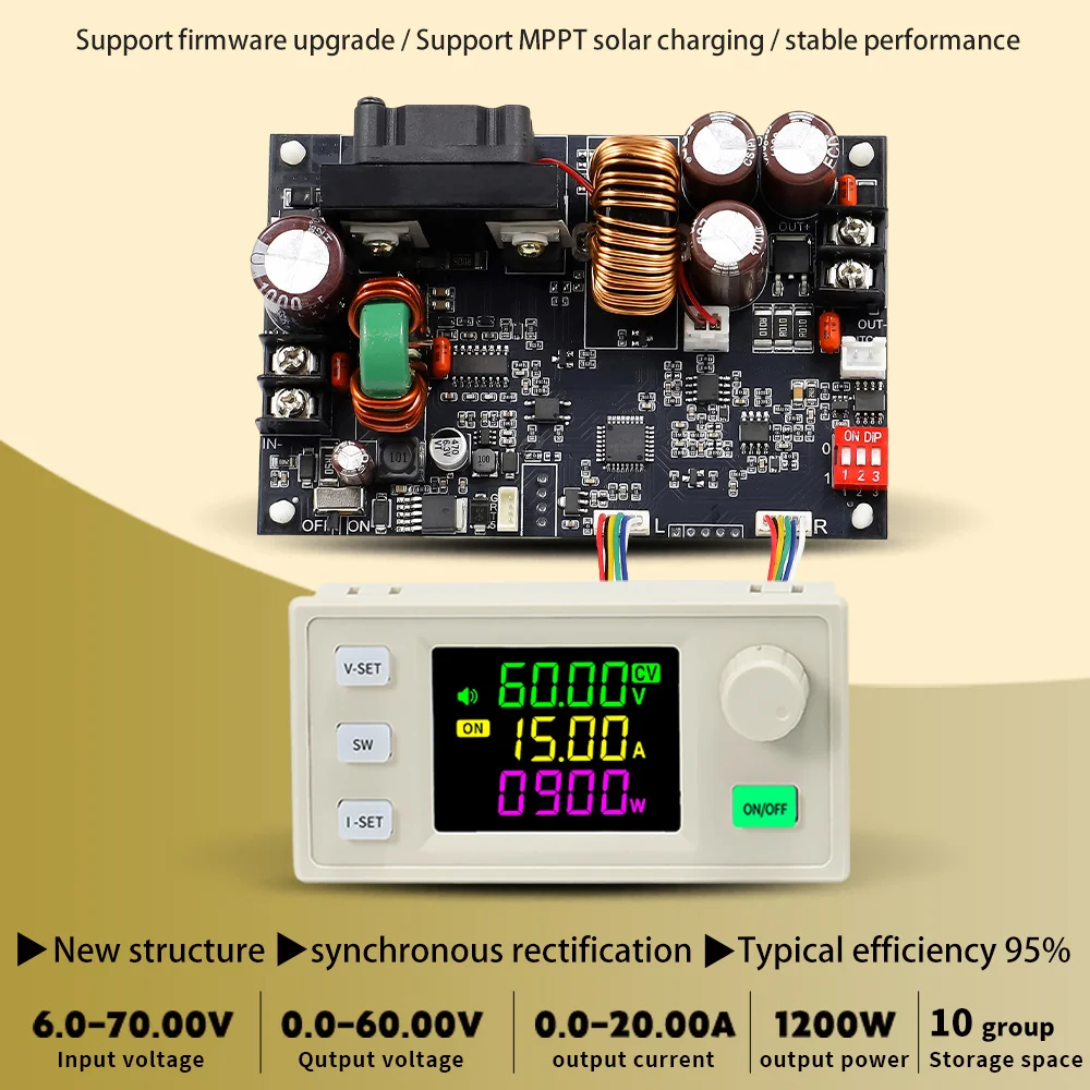 DC Power Supply 15A 900W Constant Voltage and Current Step-down Module Buck Boost Converter 485 Communication Infrared Receiver