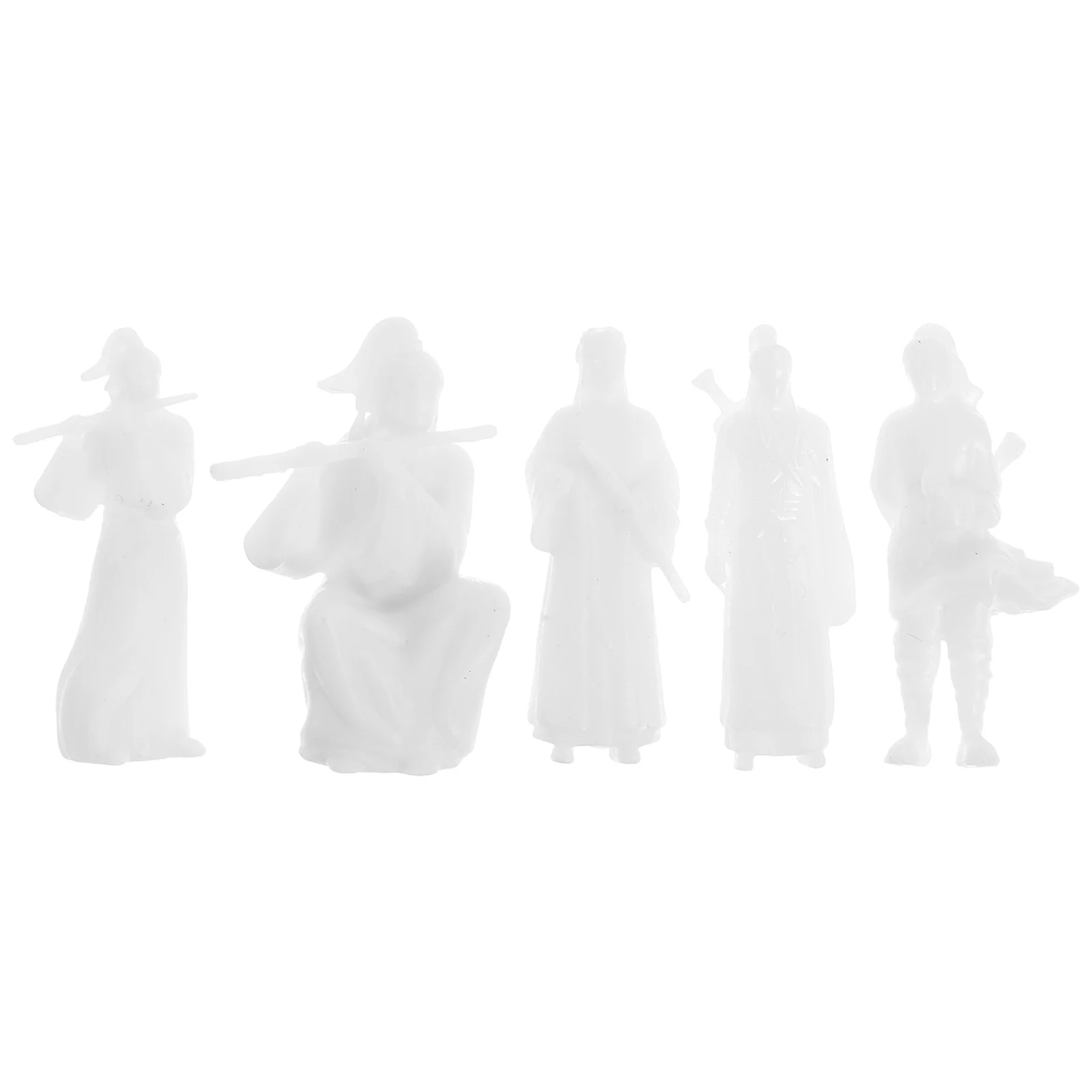 

5Pcs Jianghu Ancient Chinese Warrior Mini Ornaments Resin Micro Landscape Bonsai Terrariums Desktop Garden Decoration Resin Art