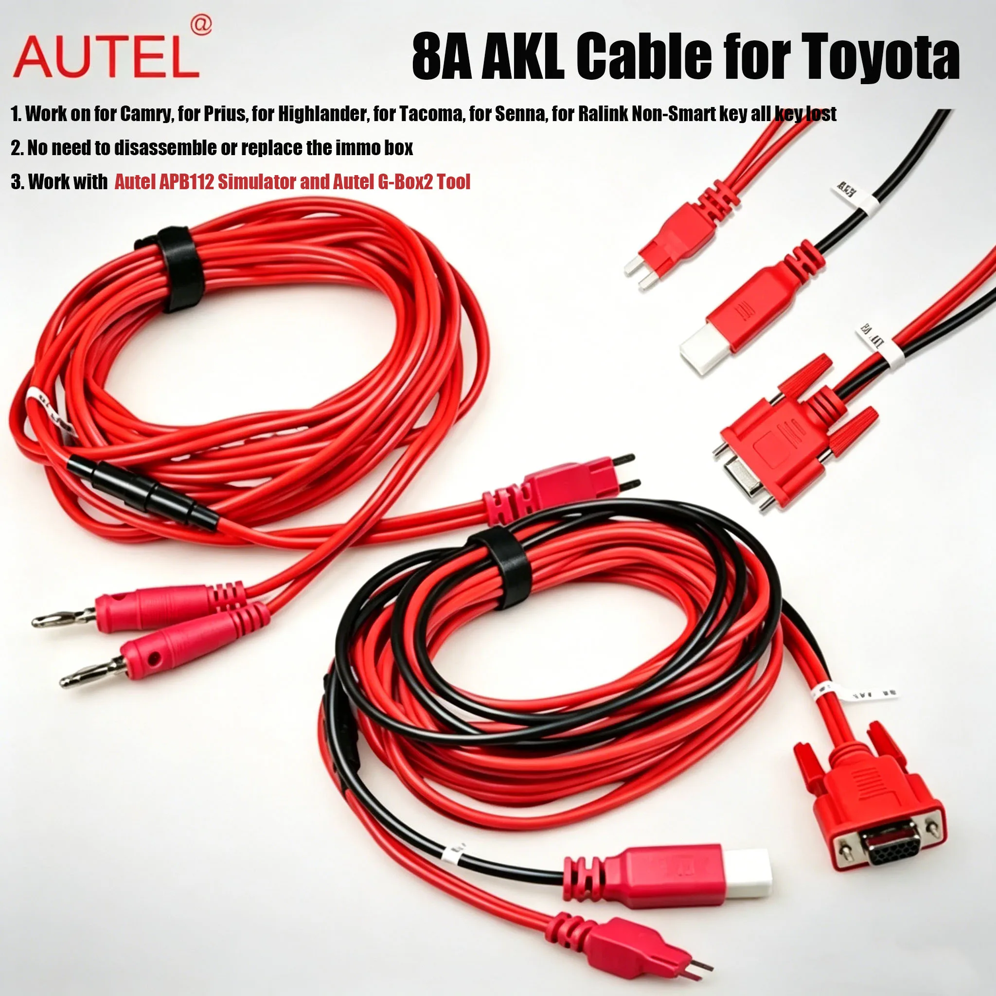 autel-8a-aklケーブル-トヨタ-ノンスマートキー-全キー紛失用-aklキットアダプター-apb112-g-box2-g-box3対応-車両診断ケーブル