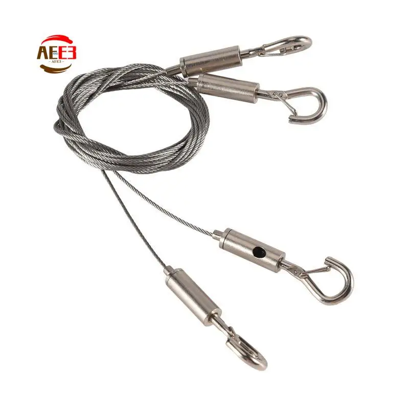 AEE3-Adjustable Picture Hanging Wire Heavy Duty Supports - 2 Pack Hanging Hardware, 2M X1.5Mm Stainless Steel Wire Rope