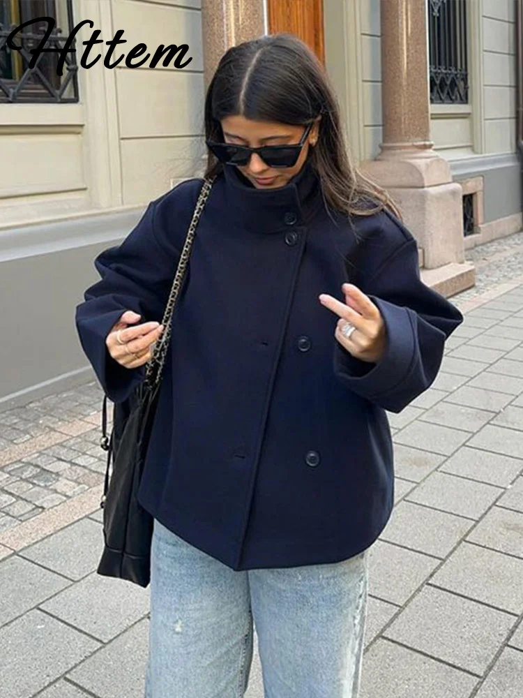 

Turtleneck Solid Women Coat Loose High Neck Full Sleeves Thick Coats Female 2025 Autumn Winter Solid Warm Outwear Lady New