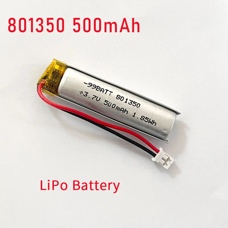 1-10pcs 500mAh 801350 081350 3.7V Li-Polymer Lithium Battery for Bluetooth Headset Speaker Pet Drinker Thermometer Batteries