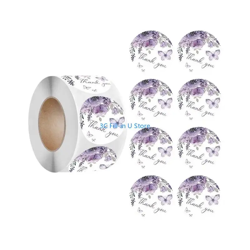 G8taありがとうステッカーフラワープリントラベルエンベロープステッカーシーリングステッカーギフトパッケージのラベルありがとう