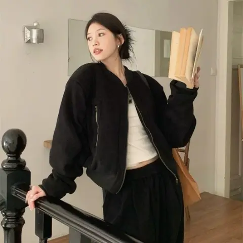 Vintage Orange Corduroy Jacka Dam Stand Collar Kappa Plisserad Höstjacka 10 best sales orange jacka för kvinnor - №9