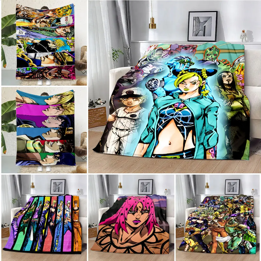 JoJo's Bizarre Adventure Cartoon Printed Blanket Picnic Blankets Warm Blanket Soft and Comfortable Blanket Home Travel Birthday