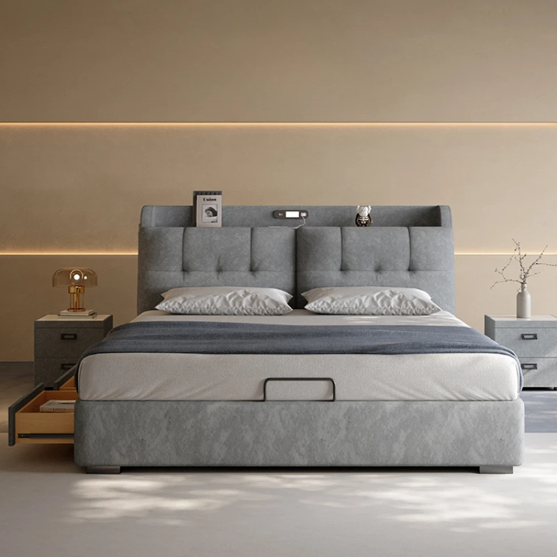 

Design Loft Modern Double Bed Luxury Storage Adults Queen Size Double Bed Space Saving Letto Matrimoniale Bed Room Furniture