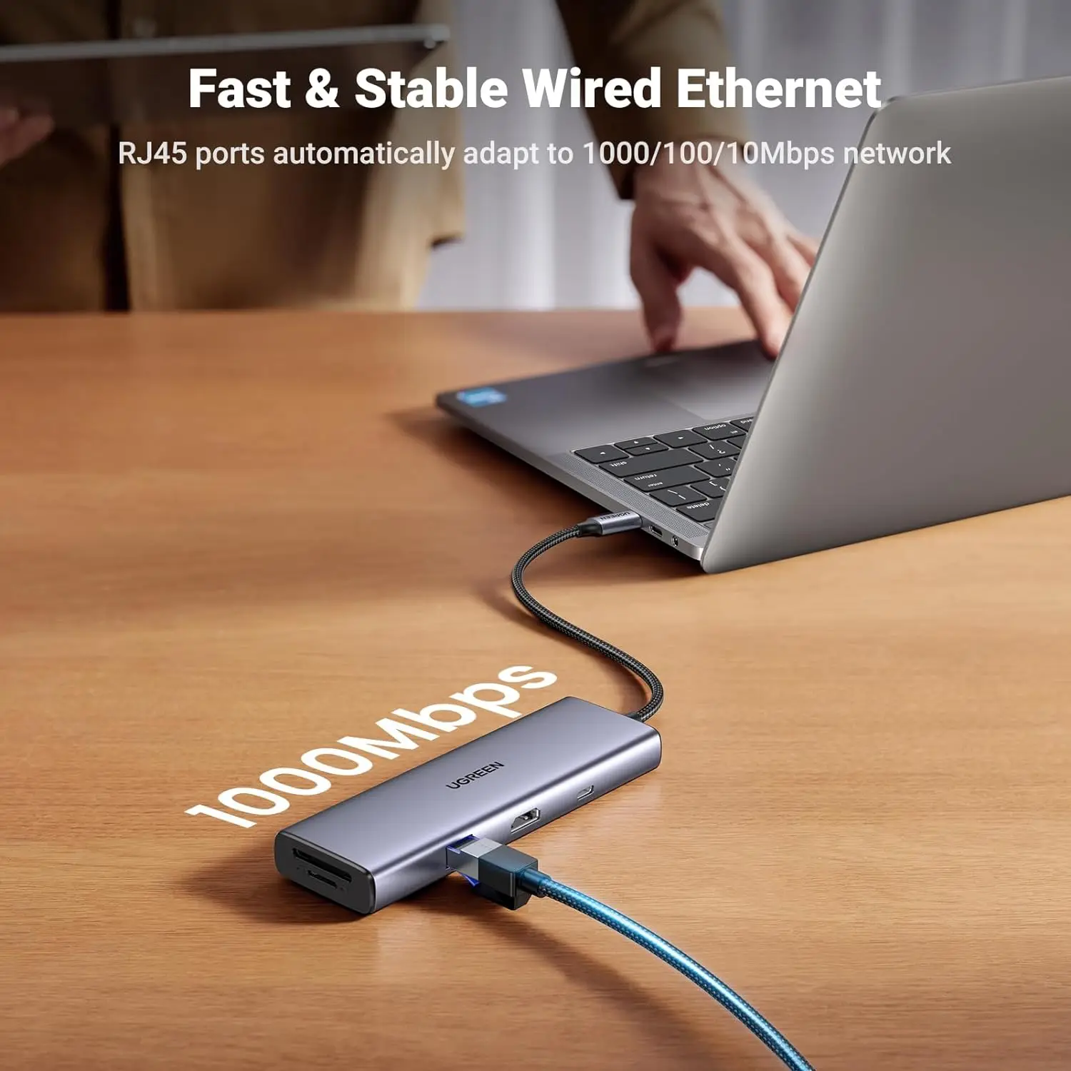 UGREEN Revodok 9 in 1 USB C Hub Gigabit Ethernet Adapter 4K@60Hz-HDMI, 100W PD Charging,USB A&C Data Ports, SD/TF Card Reader