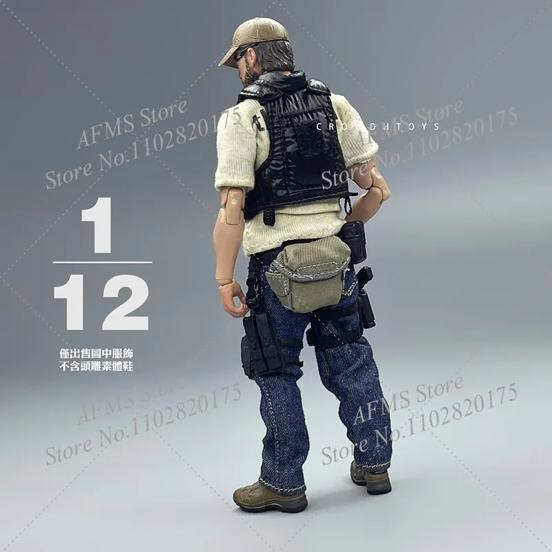 CROWDHTOYS 1/12 스케일 Collectible Figure 블랙 전술 조끼 갑옷 전투 육군 가슴 교수형 Fit 6Inch 액션 피규어 군인