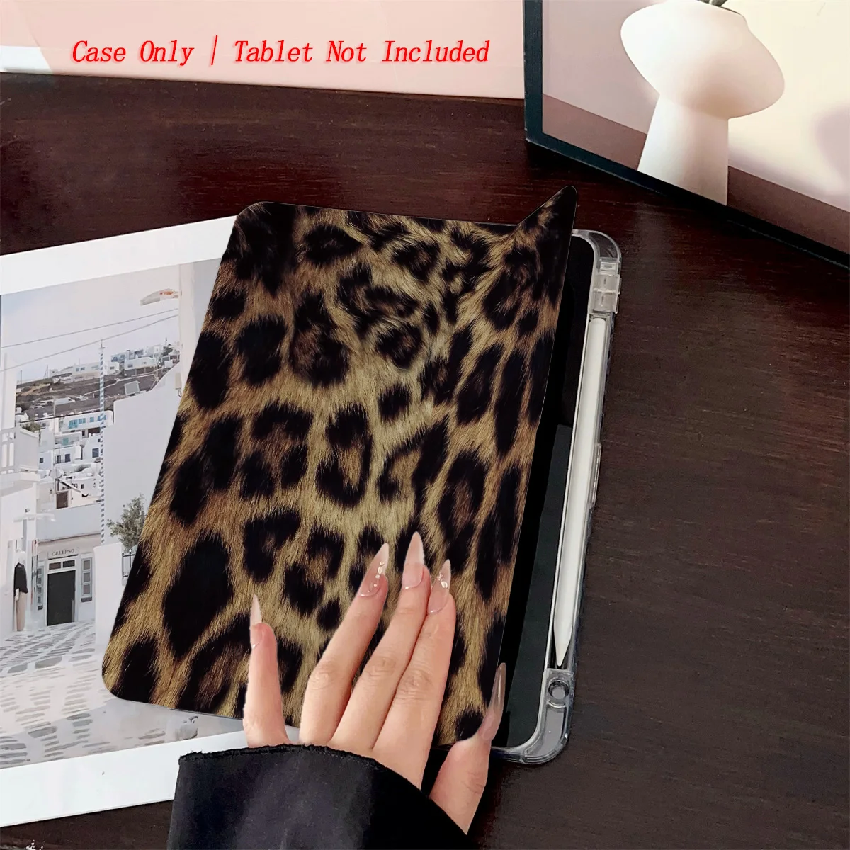 

Чехол для iPad Wild Y-Fold Fierce Leopard Head и леопардовый узор для Apple iPad 10,2/10,9 дюймов, противоударный чехол