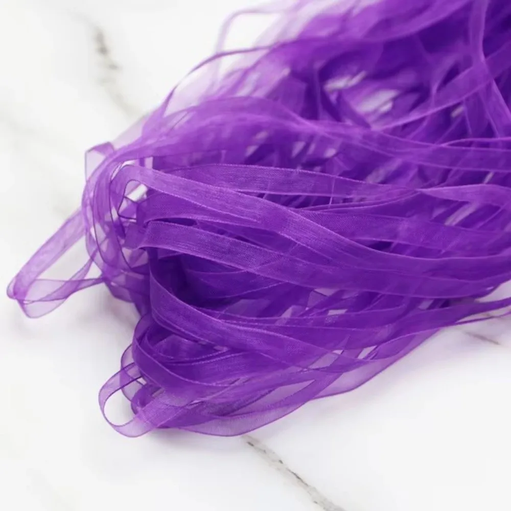 6mm Width Organza Ribbon 40 Meters Length Bouquet Decoration Decorative Band Handmade Decorative Craft Fabric Ribbon