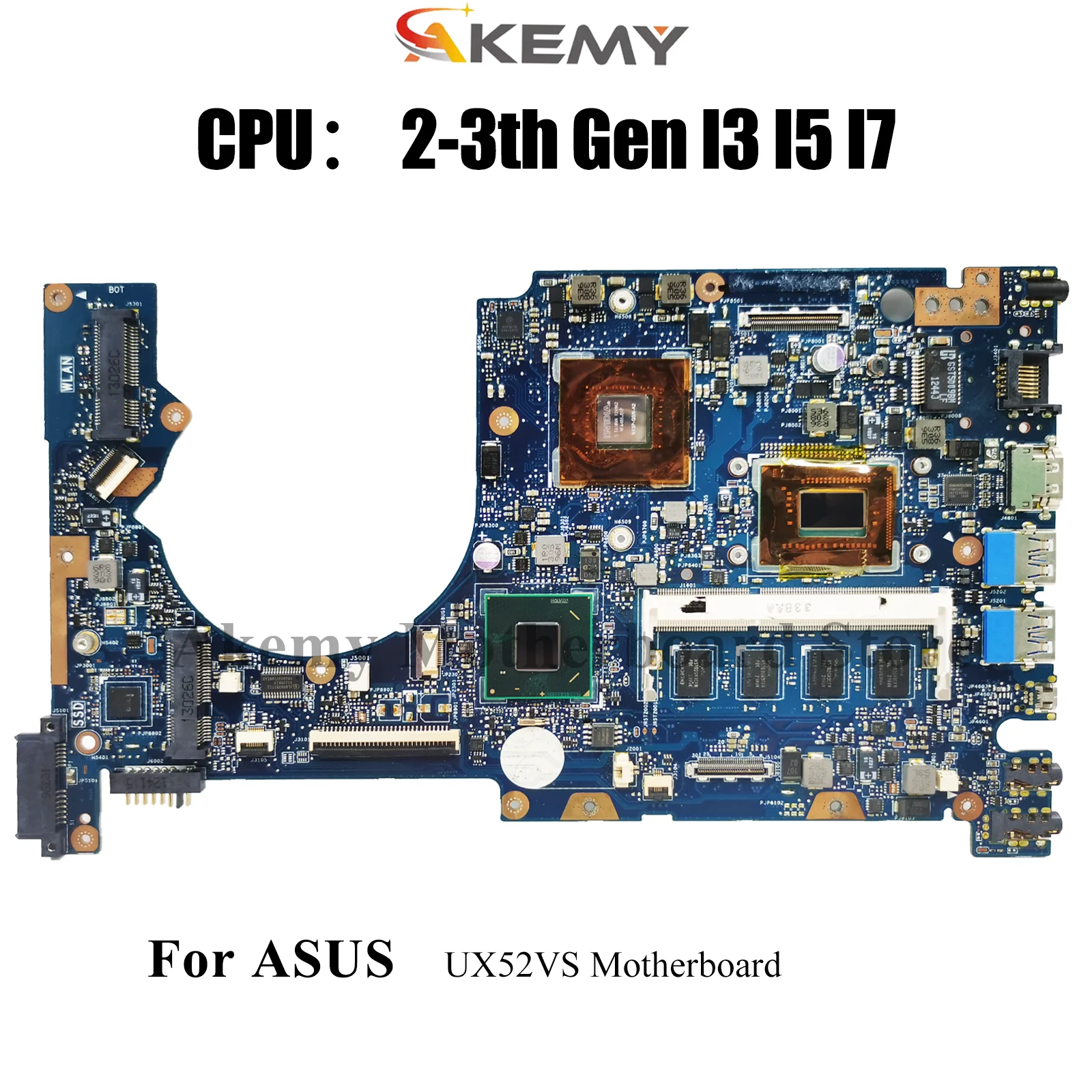 

UX52VS Материнская плата для ноутбука ASUS ZenBook UX52V UX52VS Материнская плата для ноутбука с процессором I3 I5 I7 100% тестирование ОК быстрая доставка stk