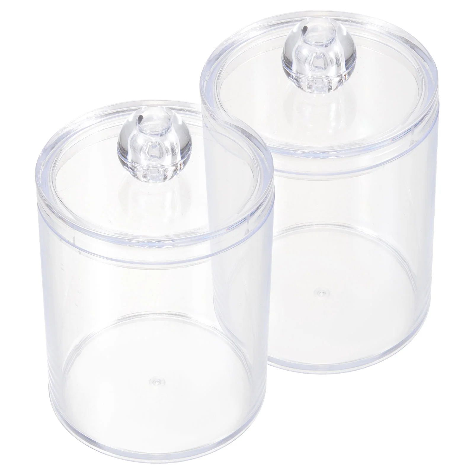 

2 Pcs Acrylic Storage Box Cotton Pad Container Swab Holder Toothpick Case Household Organizer