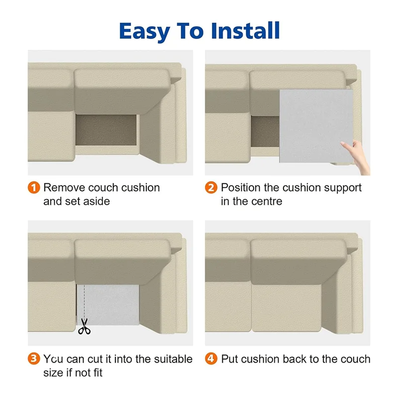ABHG-Couch Cushion Support For Sagging Seat, 3Pcs Sofa Furniture Seat Cushion Sagging Repair, Foam Sofa Cushion Support