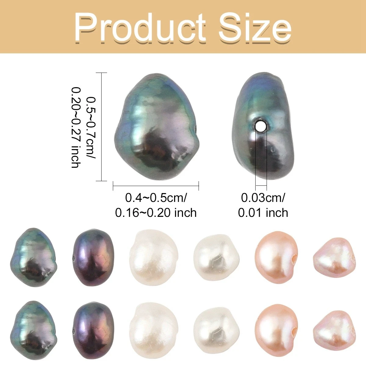 10Pcs Natural Cultured Freshwater Pearl Beads Baroque Keshi Pearl Irregular Bead for Necklace DIY Jewelry Making Ear Accessories