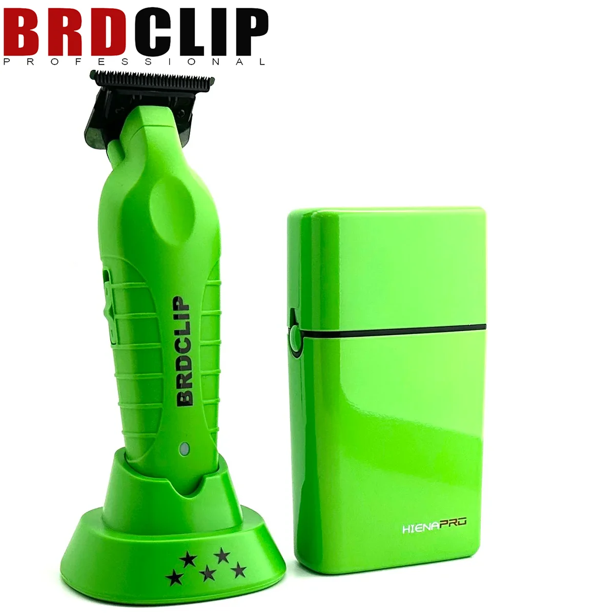 BRDCLIP Green 3pc set Professional Hair Clipper Quality 7800rpm Hair Trimmer Hair Cutting Machine Shaver for Man Barber Shop