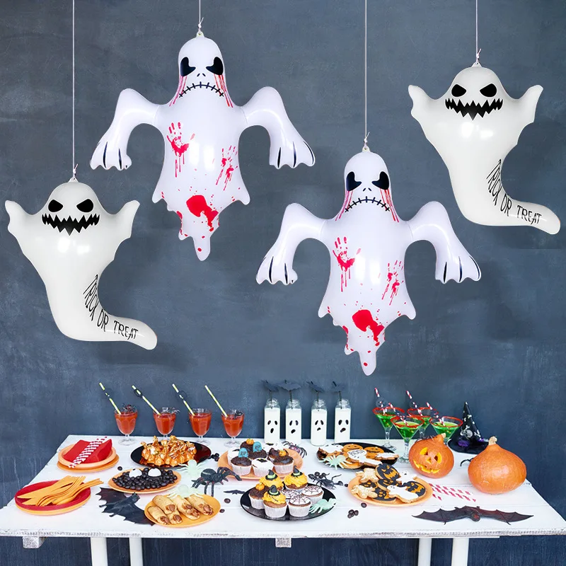 Halloween Smile Ghost Inflatable Pendant Horror Atmosphere Arrangement Props Thickened Pvc Ghost Festival Simulation Air Model