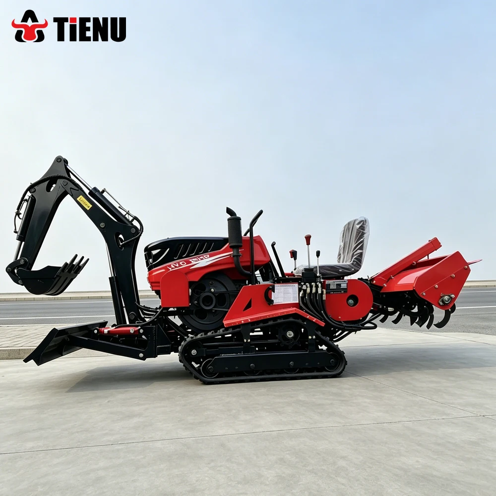Customized Wheeled Ride on Rotary Tillers Multi Functional Wheeled Tractors And Small Agricultural Tracked Rotary Tillers