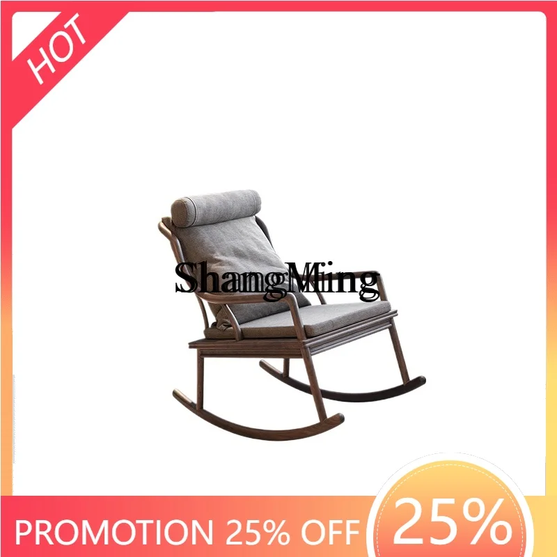 

ZYY Delicate Premium New Chinese Rocking Chair Black Walnut Lounge Chair Home Balcony Leisure Chair