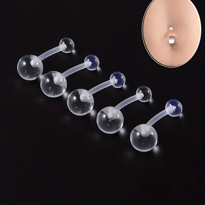 4 قطعة من البلاستيك الصناعية الحديد الحاجب الشفة والأنف خاتم الاكريليك السرة غضروف شفاف دوامة هوب ثقب الجسم