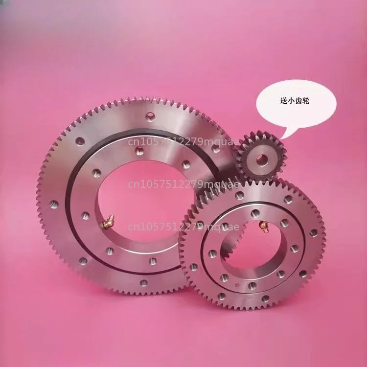 1PC small rotating industrial turntable bearing, outer tooth slewing bearing, send pinion