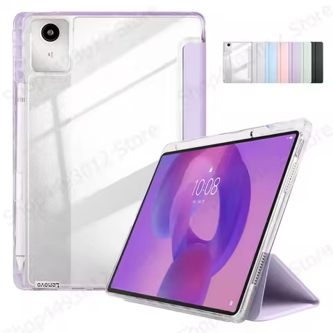 For Lenovo Idea Tab 11 Case TB336FU TB336ZU Trifold Leather Acrylic Clear Back Stand Tablet For Idea Tab 11 Case With Pen Holder