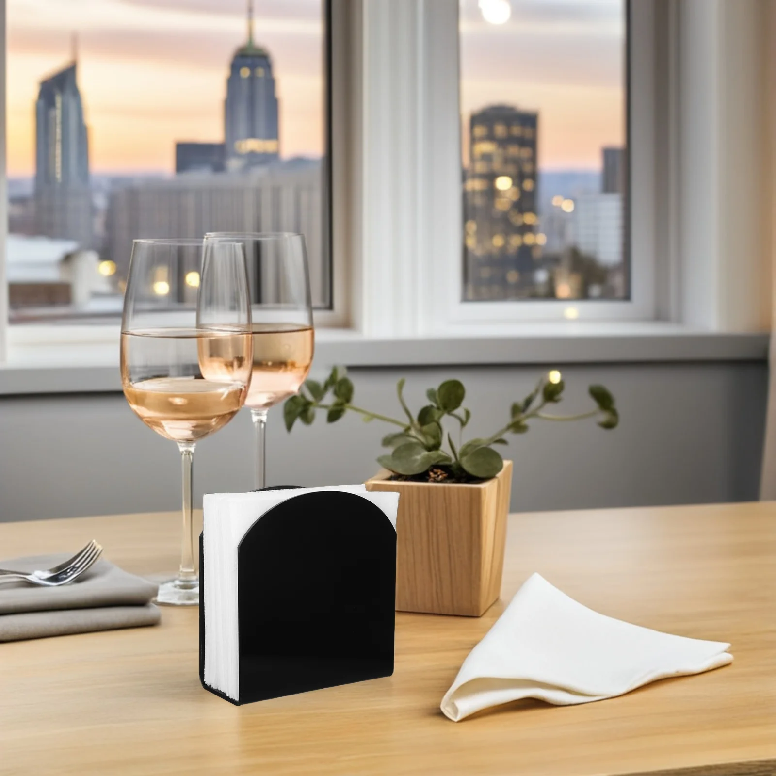 

Acrylic Tissue Napkin Holder Compact Tabletop Serviette Storage Rack For Bars Restaurants Dining Rooms Countertop